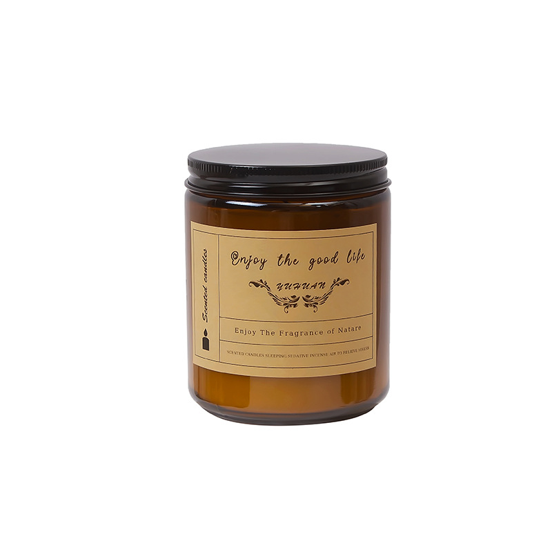 Smoke-free aromatherapy candle creative brown bottle hand gift handmade soy wax household aromatherapy romantic fragrance ornaments