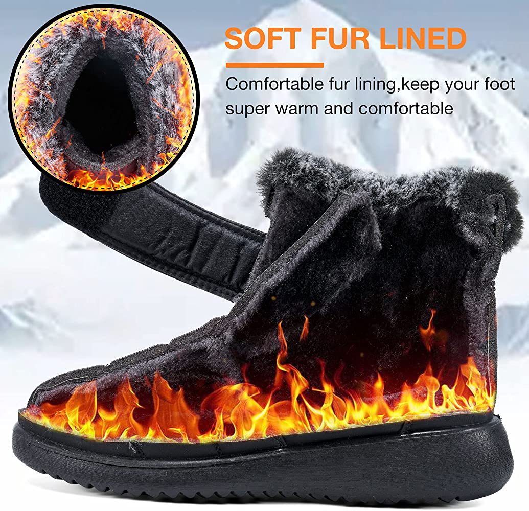 Fall/Winter 2023 New Cross-border Snow Boots Women's Medium Thick Plush Waterproof Cotton Shoes Velcro Cotton Boots Large Size 43