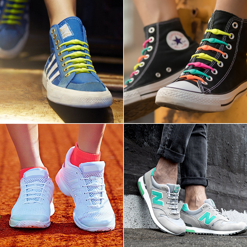 NO TIE SHOELACES lazy shoelace TIE-free elastic shoelace TIE-free children lazy silicone shoelace buckle