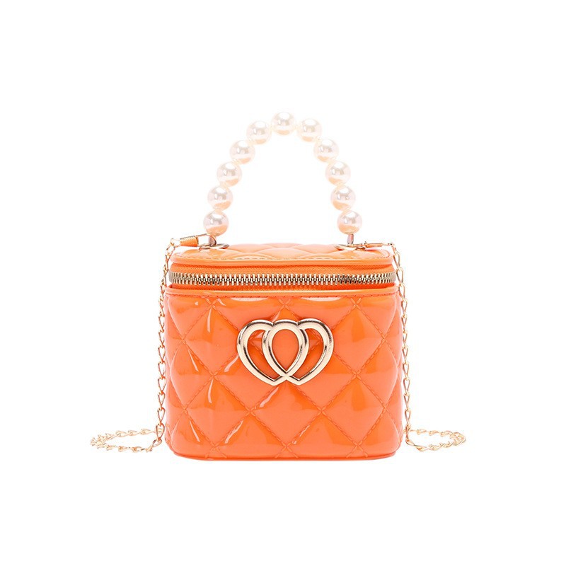 Pearl jelly bag diy bag Lion ridge bucket bag pvc crossbody women's bag rhombus chain bag women's handbag