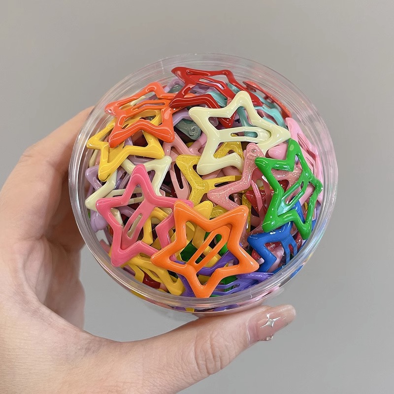 Cute Star Y2K Hairpin Women's Side Clip Bangs bb Clip Hairpin Children's Colorful Clip Side Clip Headwear_voghion.com
