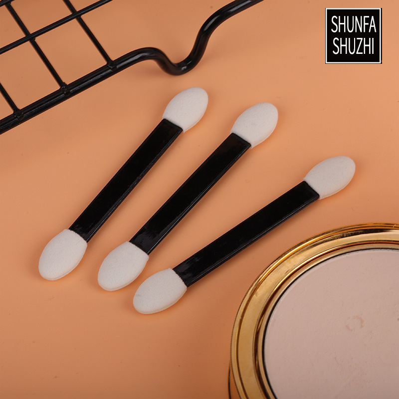 Disposable Double Eye Shadow Brush Sponge Dizziness Dye Brush Portable Double Eye Shadow Brush Beauty Makeup Tool