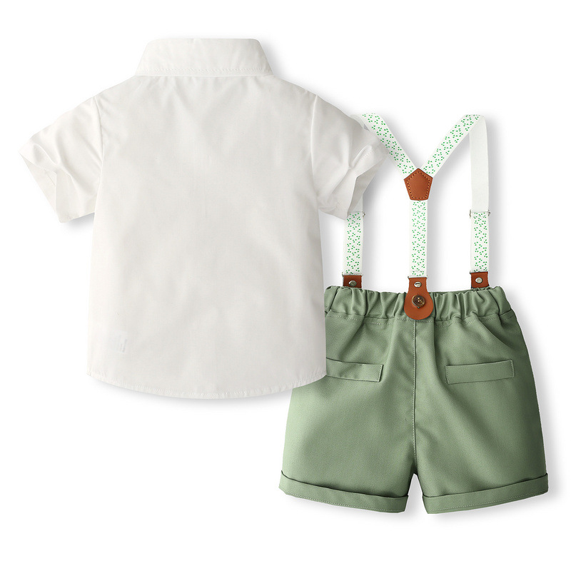 Cross-border Source manufacturers summer new suspender pants three-piece suit boys suit European and American style fresh gentleman dress