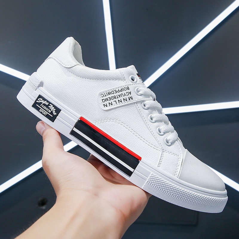 2022 spring new men's low-top white shoes leather shoes board shoes fashion trendy student shoes men's shoes TikTok fast hand