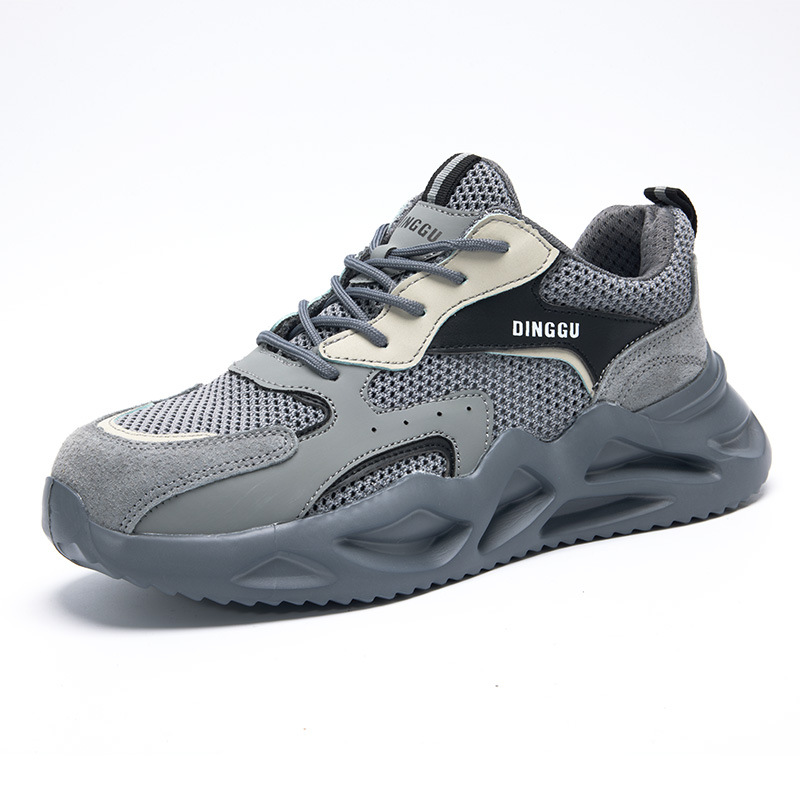 Cross-border Dinggufei woven labor protection shoes men's anti-smashing anti-piercing anti-slip deodorant safety shoes lightweight insulated 6kv electrician