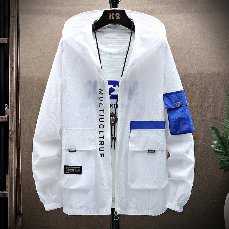 Summer Windproof Breathable Skin Clothing Men's Thin Large Pocket Quick-drying Sunscreen Clothing Outdoor Sports Windbreaker Sunscreen Clothing