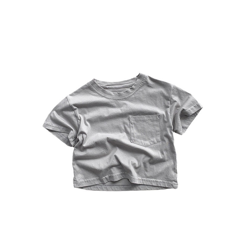 All-Match Basic Color ~ Short-Sleeved Cotton T-Shirt Summer Children's Simple Casual Top for Boys and Girls Korean-Style Japanese Fashionable Children's Wear