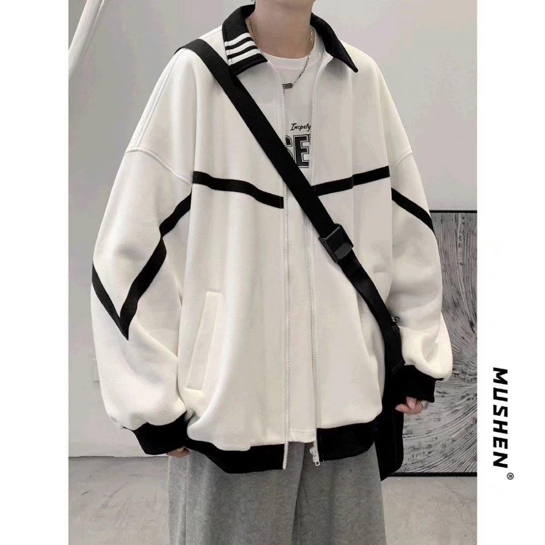 2022 New Arrival Korean Style Men's Coat ins Trendy Spring and Autumn Top Casual Loose Jacket All-Match Hong Kong Style Baseball Suit