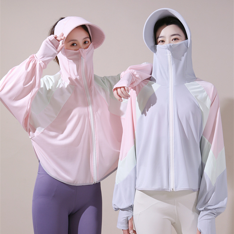 2024 New Women's Sunscreen Clothing Summer Thin Coat UV-resistant Breathable Sunscreen Clothing Blouse Ice Silk Cycling Cardigan