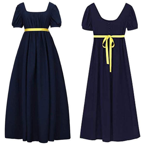 New Bridgeton Cos Retro Regency Dress High Waist Dance Dress Victorian Tea Dress