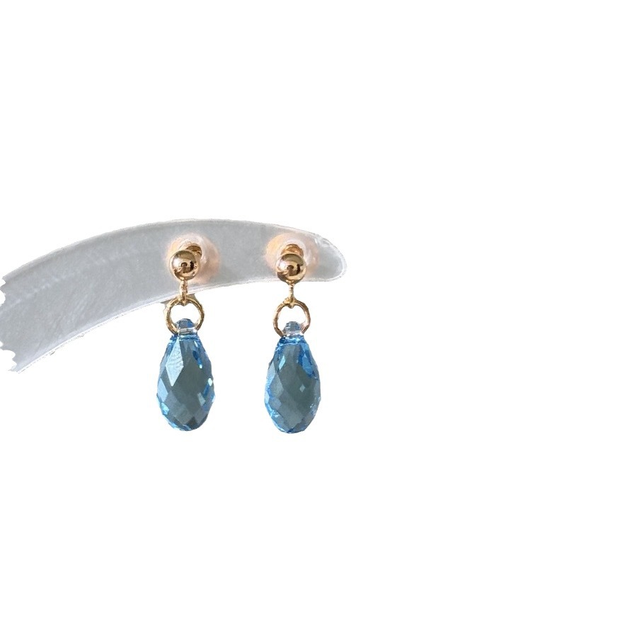 Handmade Shijia Multi-color Crystal Earrings S925 Silver Needle Hua Zi Pendant Earrings Exquisite Small All-match Women