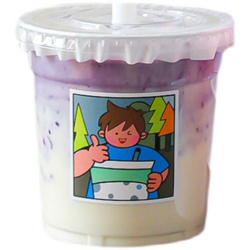 Internet celebrity coffee cup cold drink juice drink pet outerwear fat Cup disposable milk tea cup Dudu Cup 500ml