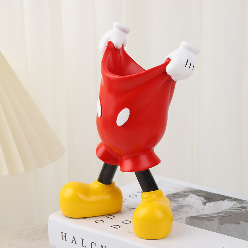 Creative Crafts Mickey Pen Conner Resin Ornaments Cosmetic Pen Storage Cartoon Decoration Ornaments Stationery Pen Conner