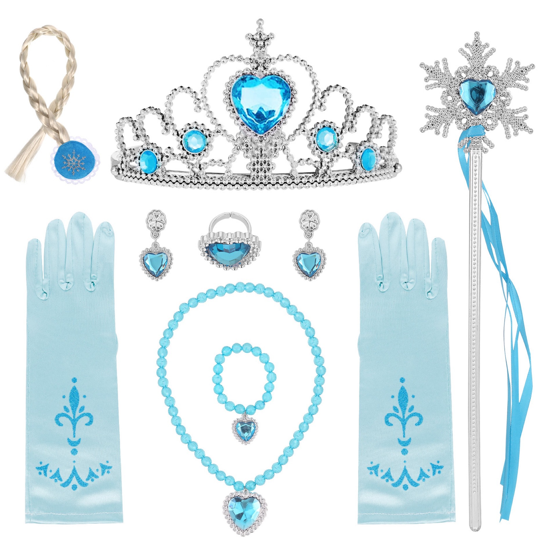 Frozen with the same version of the Princess cosplay magic wand crown ring earrings bracelet glove set
