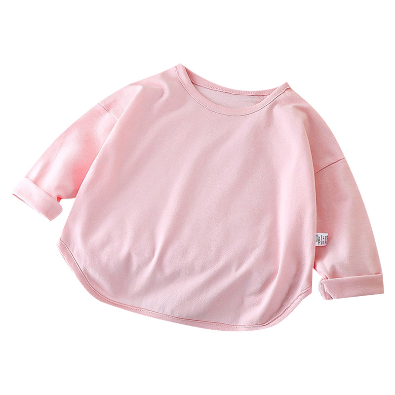 Children's Long Sleeve T-Shirt Cotton New Girls Backing Shirt Baby Inner Shirt Boys' Jacket Autumn Children's Wear Wholesale