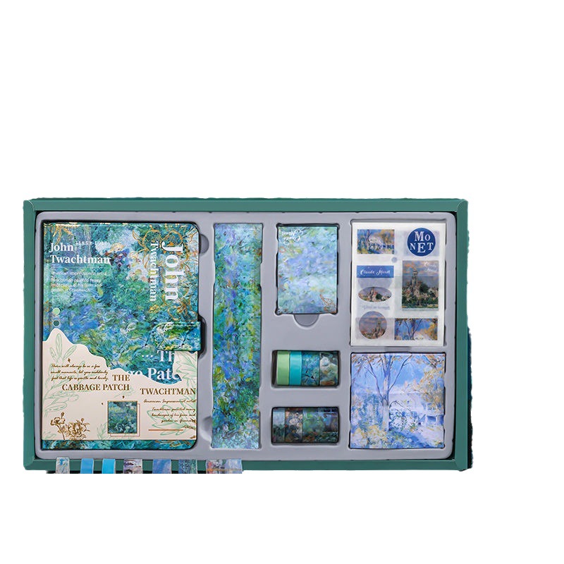 Oil painting hand account book set gift box high color value ins style student birthday gift full set diy hand account notebook
