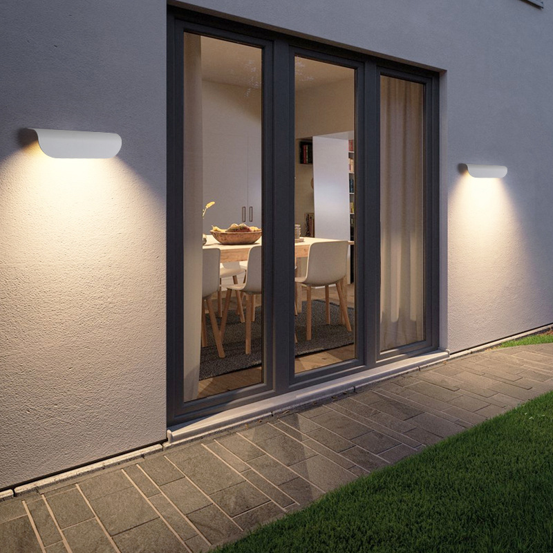 LED wall lamp outdoor waterproof black and white minimalist high sense door lamp stair aisle exterior wall balcony wall lamp