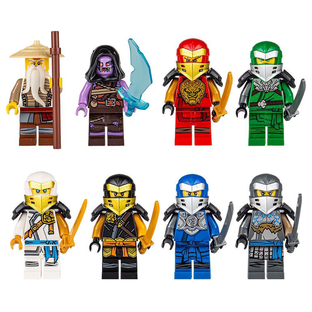 Compatible with Lego Phantom Gold Ninja Man Motorcycle Flying Ninja Little Man Boy Assembled Toy Blocks