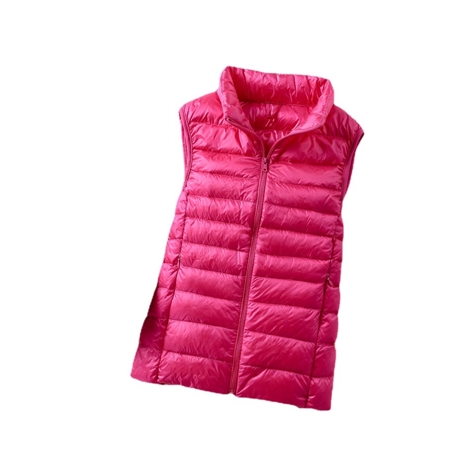 Autumn and winter women's light down vest Korean version of the collar short slim vest waistcoat down coat manufacturers wholesale