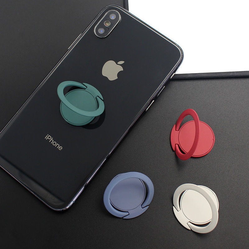 Lazy Thin Metal Mobile Phone Ring Magnetic Car Bracket Baking Paint Round Mobile Phone Bracket Zinc Alloy Ring Buckle