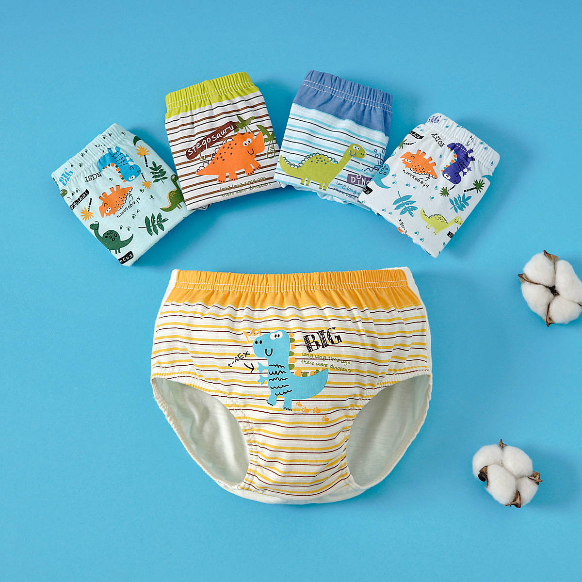 Boys underwear cotton foreign trade dinosaur cartoon shorts large small and medium-sized children's Briefs boys and children manufacturers wholesale