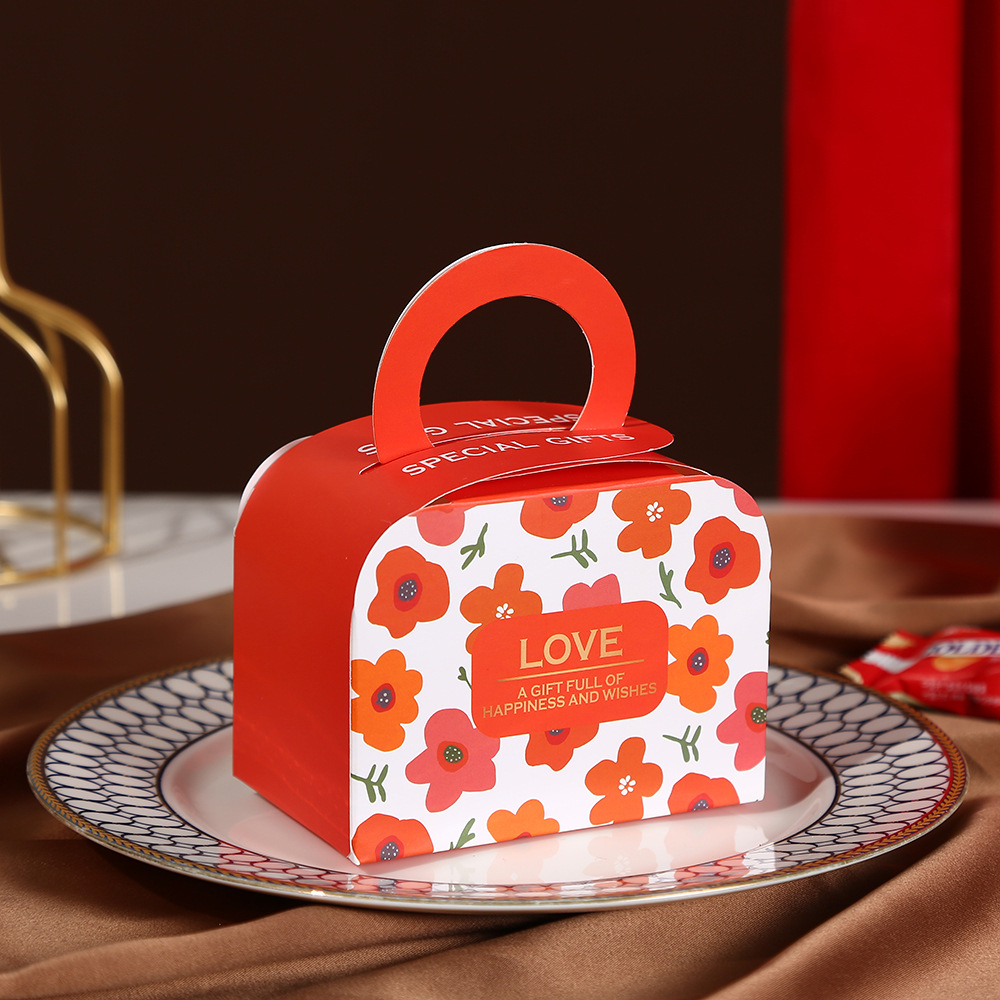 New portable candy box wholesale wedding festive supplies packaging box exquisite design hand gift wedding candy box
