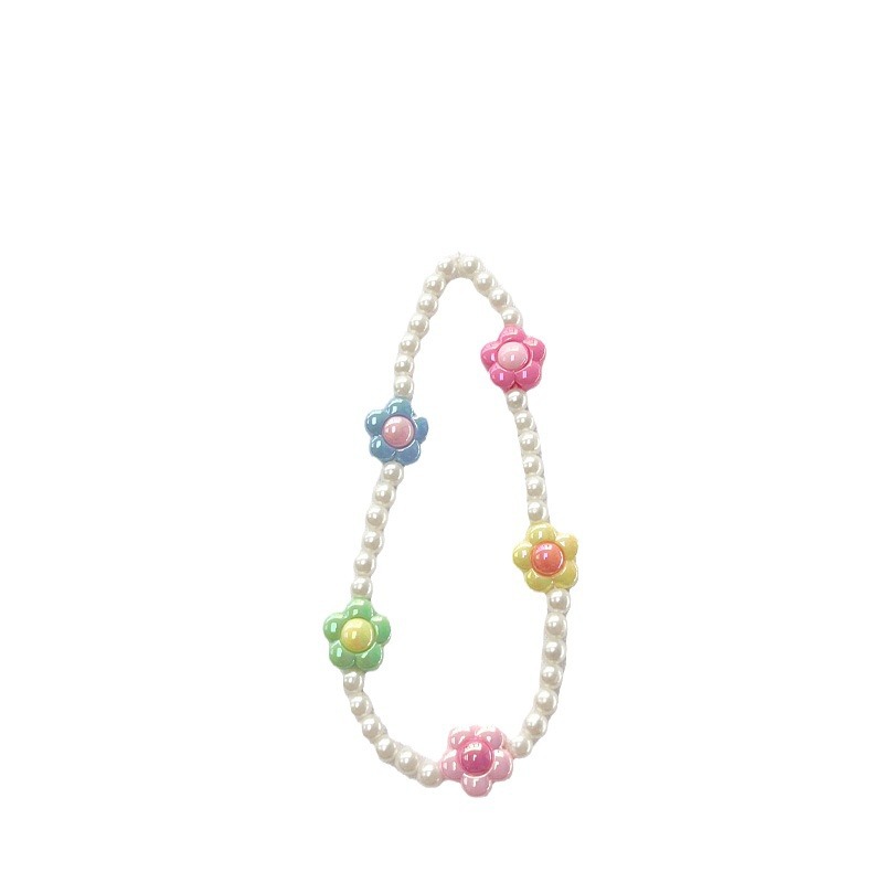 New sweet INS style fresh flower beaded mobile phone lanyard women's Little Red Book fashion mobile phone chain pendant