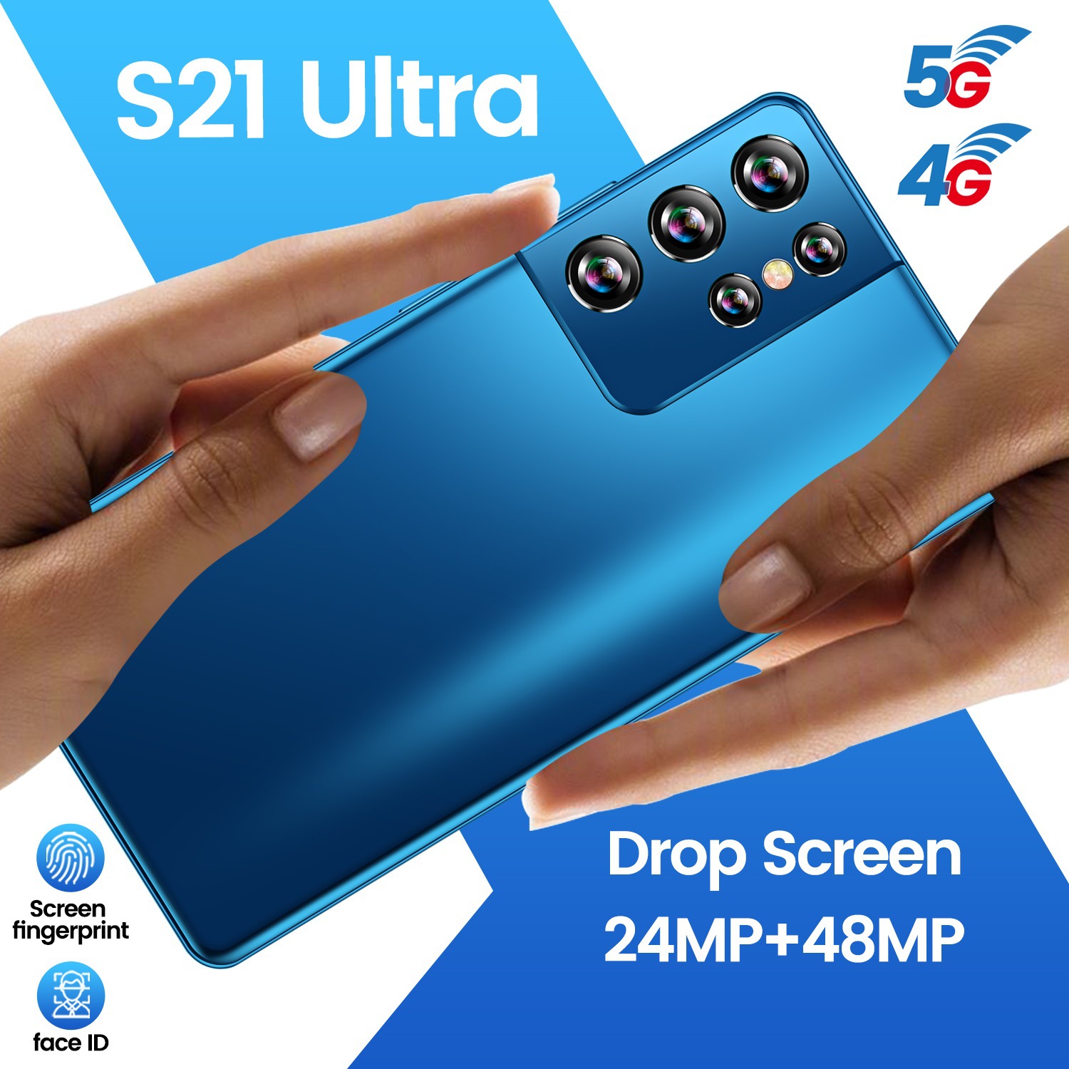 New cross-border mobile phone S21 U Android smart phone 6.1 inch large screen foreign trade mobile phone spot support generation