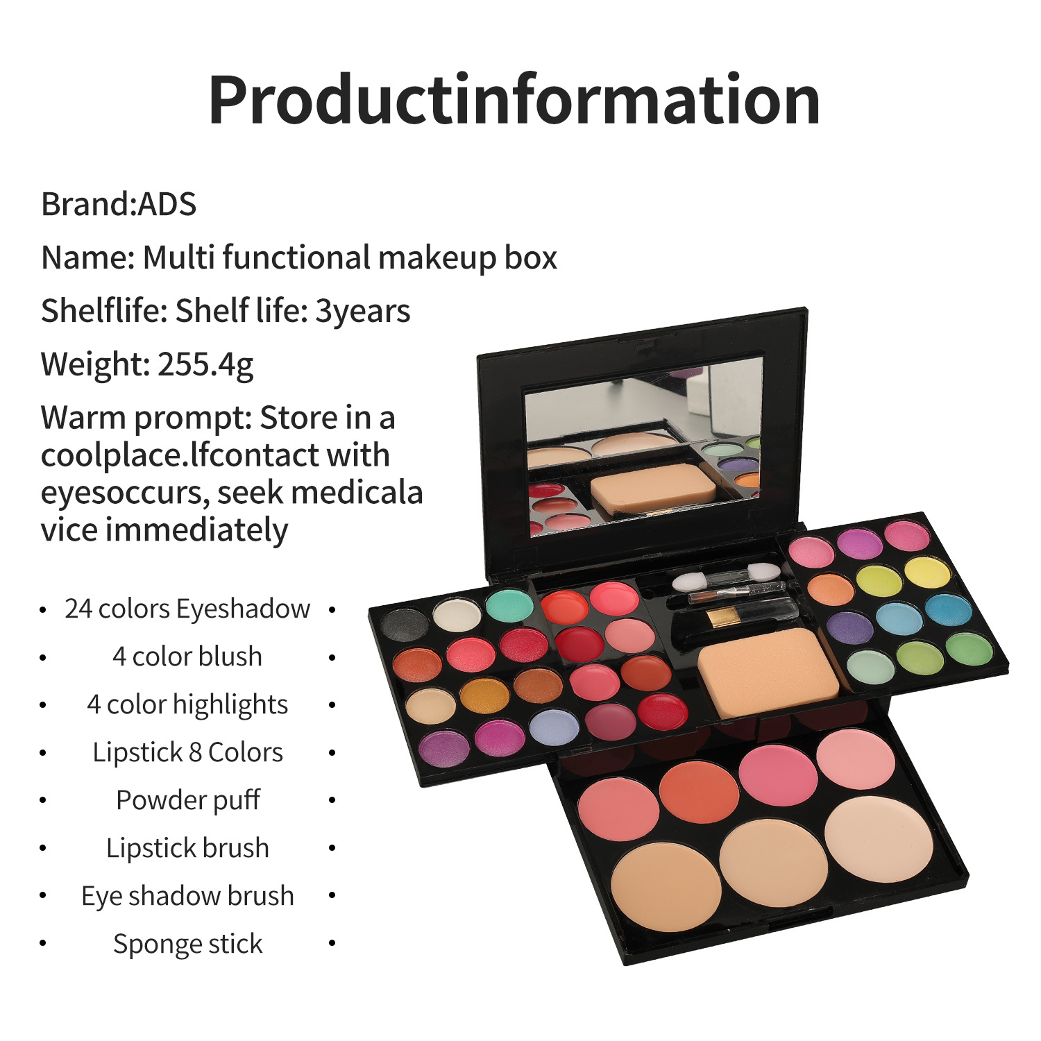  39 color makeup box 24 color eye shadow multi-color makeup set plate 6328