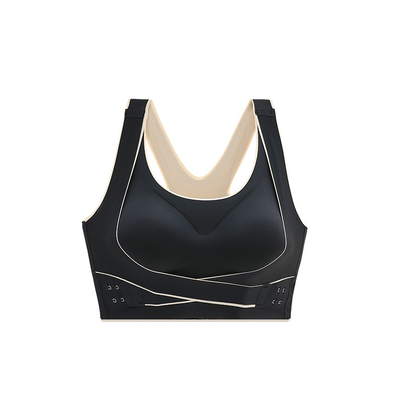 Seamless Underwear Women's Front Buckle Cross Movement Correction Beauty Back Push-up Parammary Breasts Non-rimless Anti-sagging Women's Bra