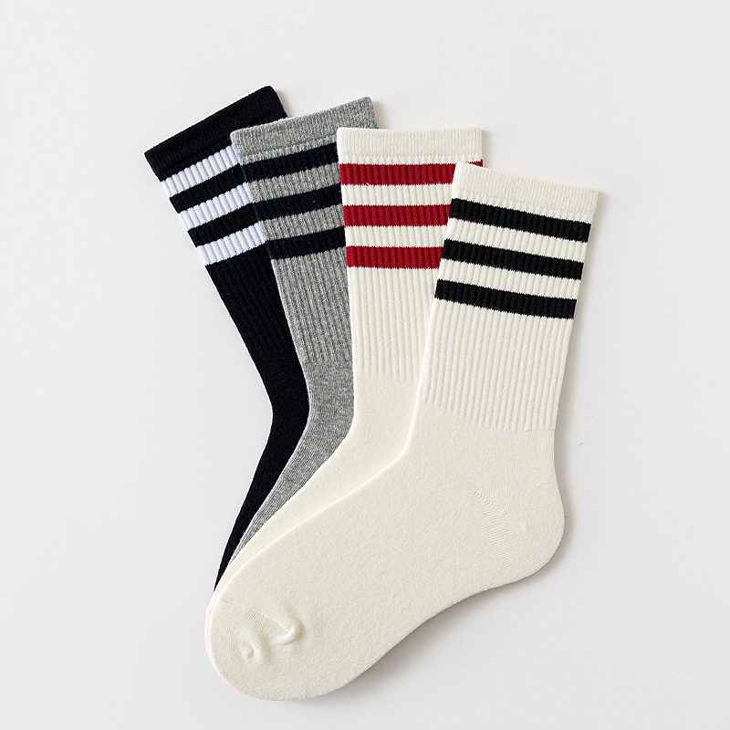 SUPRSOX early spring new socks men's personality simple striped mid-barrel sports socks European and American three-bar fashionable socks