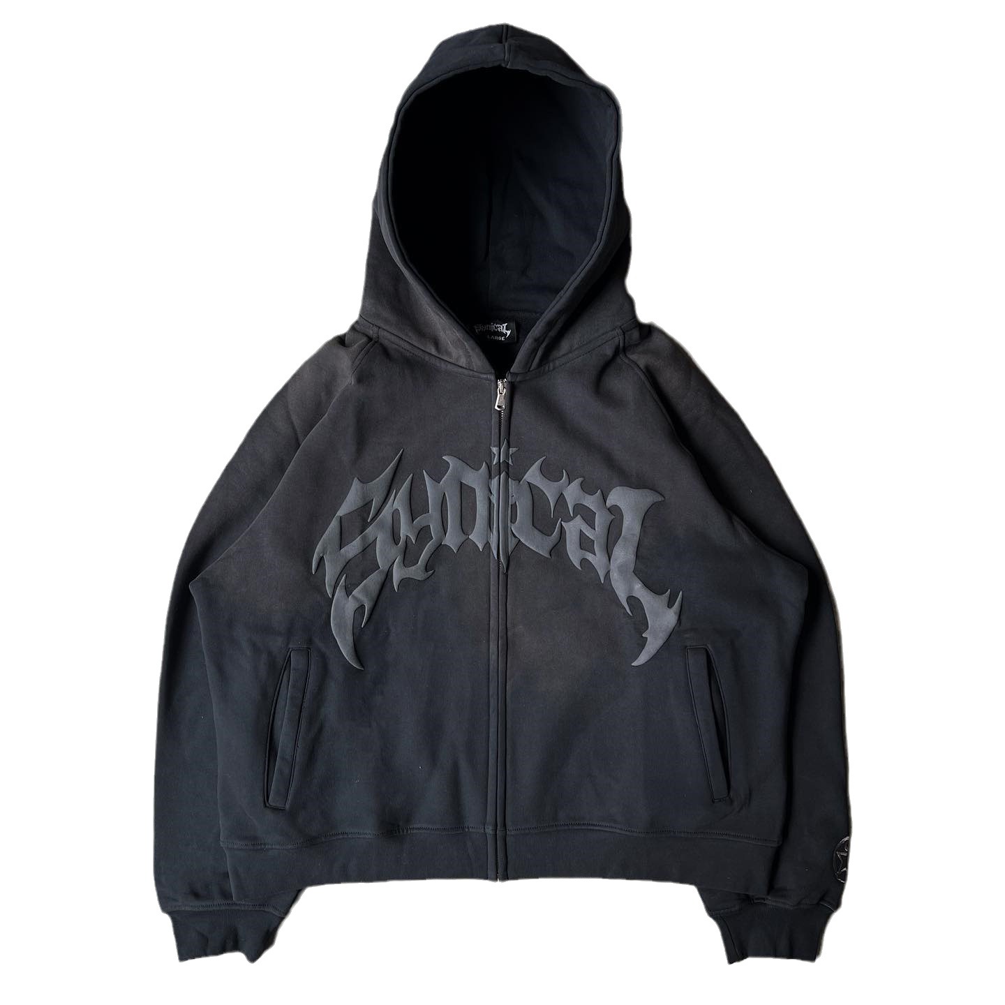 2024 New American Style Retro Zipper Sweater Gothic Letter Star Printed Hoodie Trendy Men's Casual Jacket