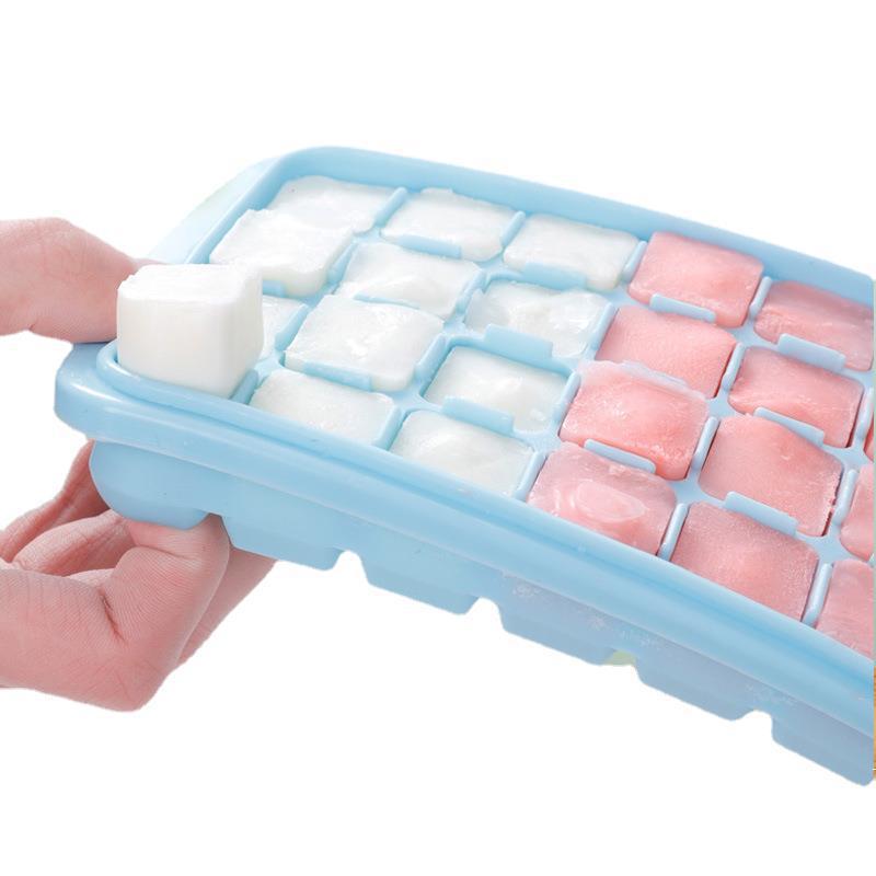 Silicone Ice Grid Mould with Lid Household Bar 24 Grid Ice Maker Food Grade 36 Grid Ice Grid Commercial Storage Box