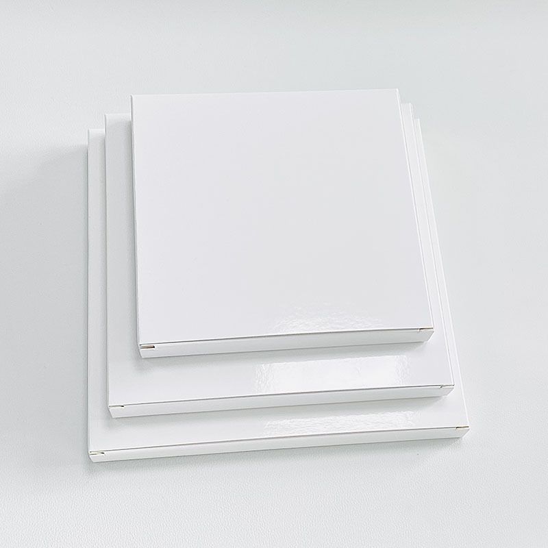 Spot square flat white paper box long flat cardboard box duck tongue hat printing color Doppler ultrasound long empty white packaging box