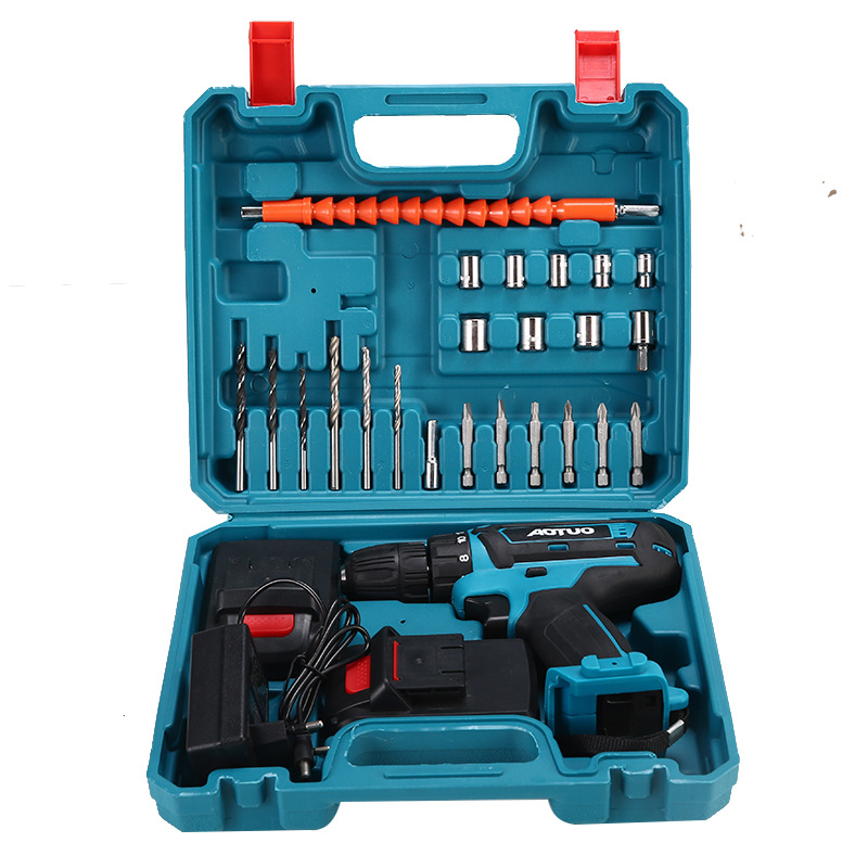 Cross-border new rechargeable drill lithium electric drill 36VF electric screwdriver driver driver machine electric tool hand electric drill package