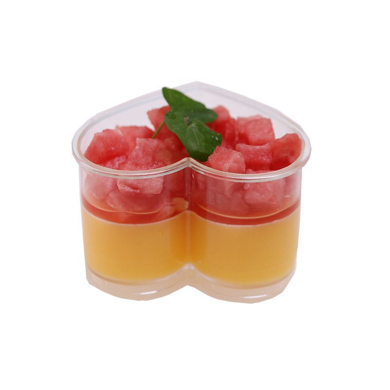 Manufacturer in stock slim Crystal mud transparent disposable ps plastic heart-shaped dessert cake mousse cup 150ml