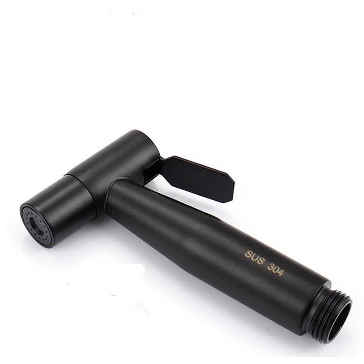Cross-Border black 304 stainless steel toilet spray gun Women's washer set toilet toilet pressurized flusher nozzle