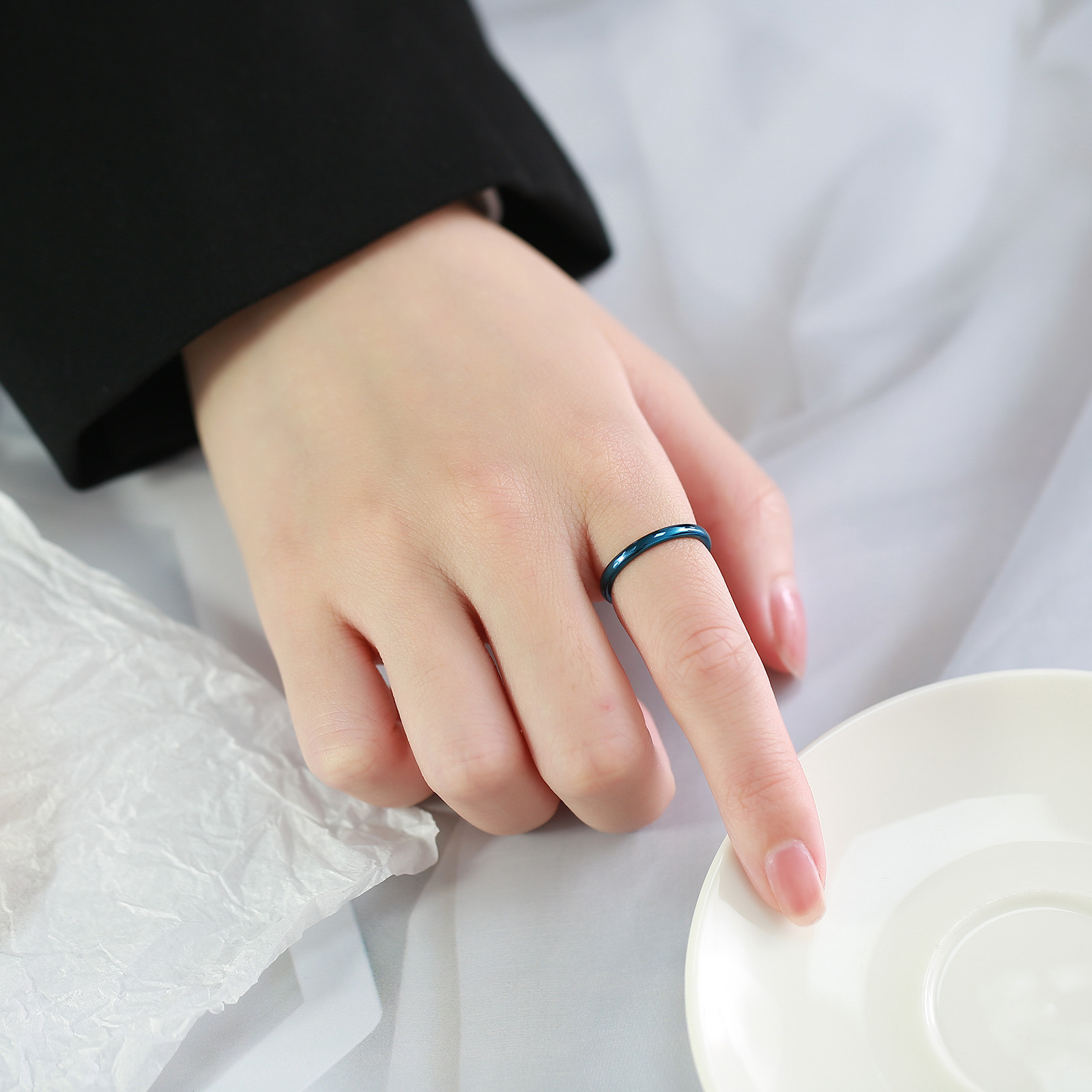 women rings tungsten steel smooth plain ring ring couple Ring Ring Jewelry TCR042