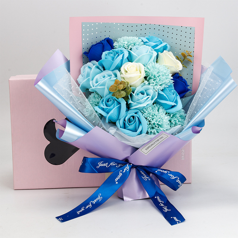 Mother's Day Gift Valentine's Day Gift Carnation Simulated Soap Rose Bouquet Gift Box 18 Cross-border Amazon