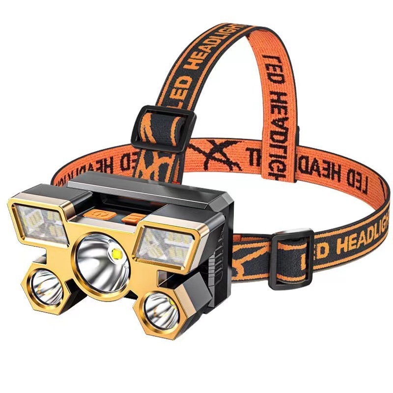 LED headlamp strong light charging bright head-mounted flashlight super bright night fishing miner's lamp outdoor far