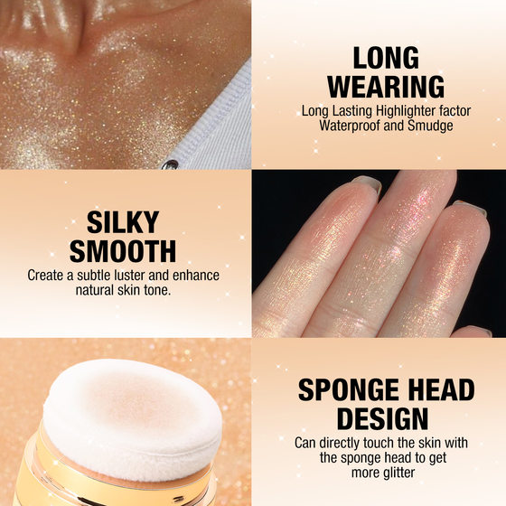 LANGMANNI cross-border new products high gloss powder pat powder cross-border for face body blush repair powder