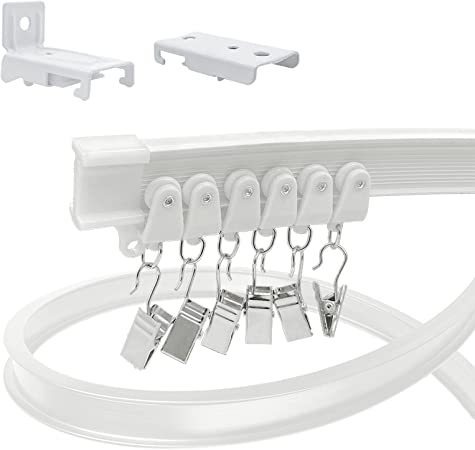 国境を越えて卸売りする5メートルのカーテンのカーブレールは鋼のプラスチックのカーブレールの曲げ可能なレールの付属品のセットを含みます。|undefined