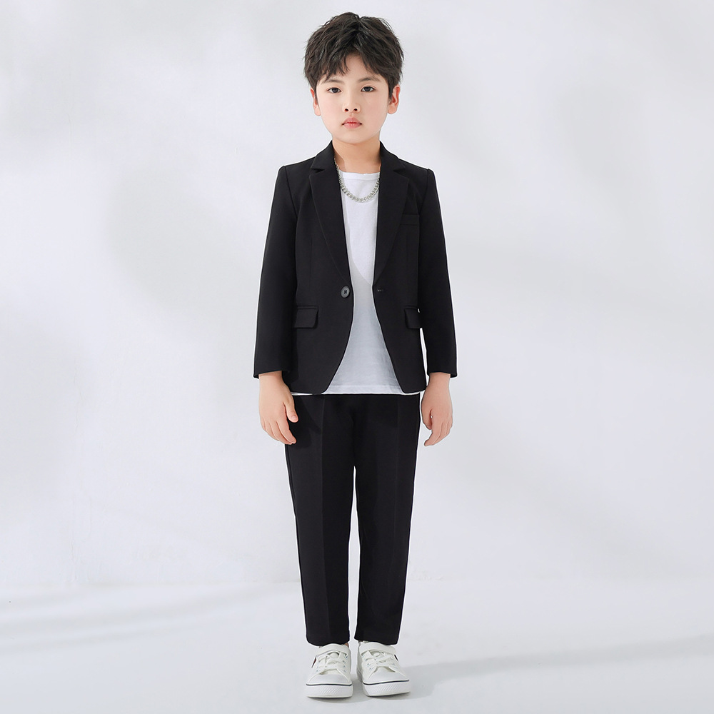 Children's Suit Boy's Spring and Autumn Korean Style Casual Handsome Fashionable Children's Suit Suit Small and Medium-sized Children's Host Banquet Dress