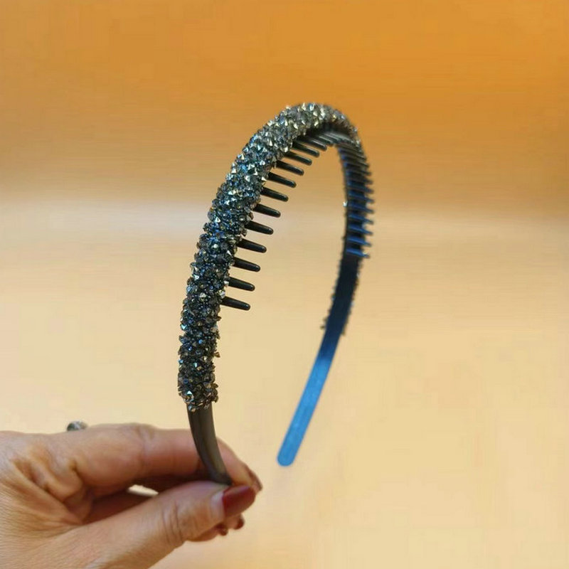Light luxury socialite rhinestone thin headband temperament niche design diamond hairpin face wash forehead fixed hair pressing headband
