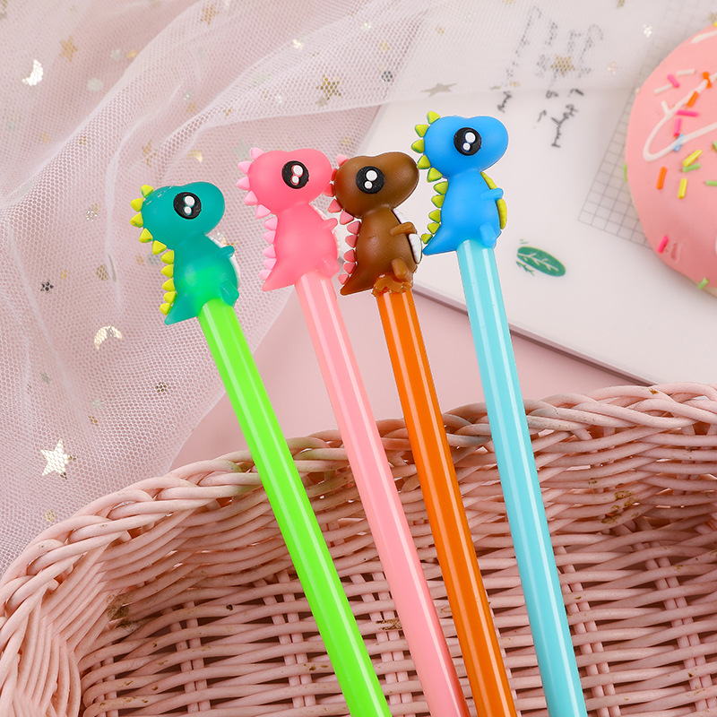 Creative stationery dinosaur stereo silicone gel pen cute cartoon learning office water-based sign pen wholesale