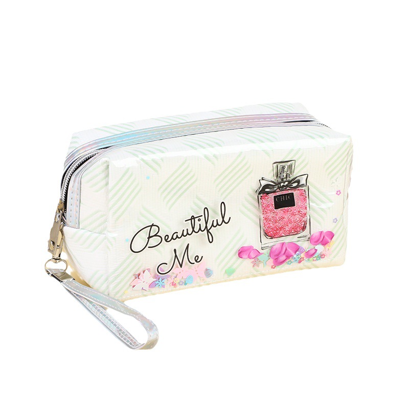 New printed cosmetic bag large capacity portable travel storage bag octagonal handbag wash bag
