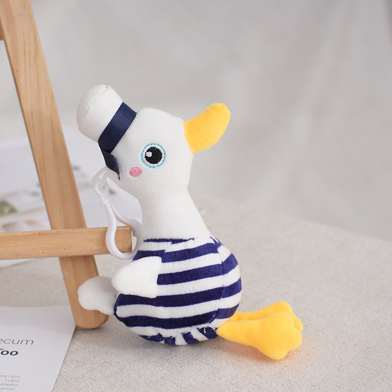 Strict selection of sea soul duck plush pendant Navy duck couple keychain creative plush doll accessories small pendant wholesale