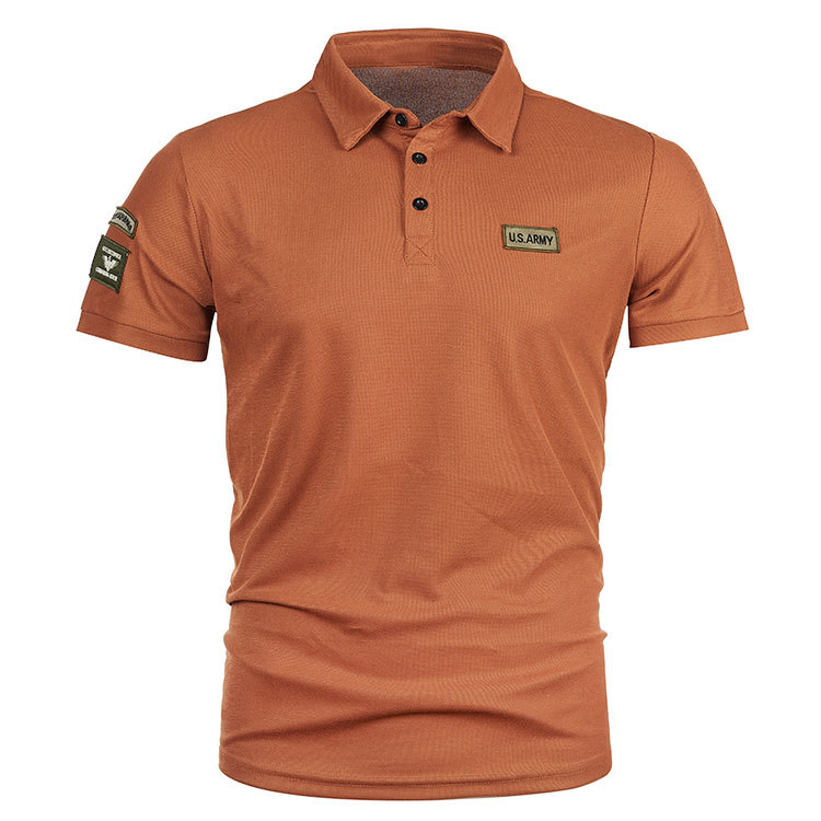 2023 Summer new men's short-sleeved polo shirt European size icon stitching casual lapel short-sleeved T-shirt