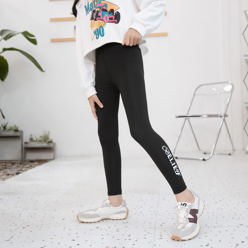 Girl's Shark Pants Spring and Summer Outer Wear Children's Leggings High Waist Slimming High Stretch Barbie Pants Yoga Long Pants