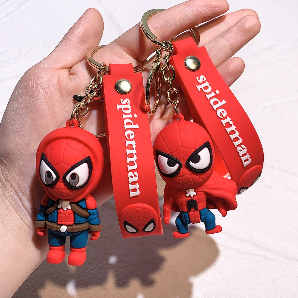 Creative cross-dressing Spider-Man doll Keychain Car chain school bag accessories couples a pair of small gifts wholesale